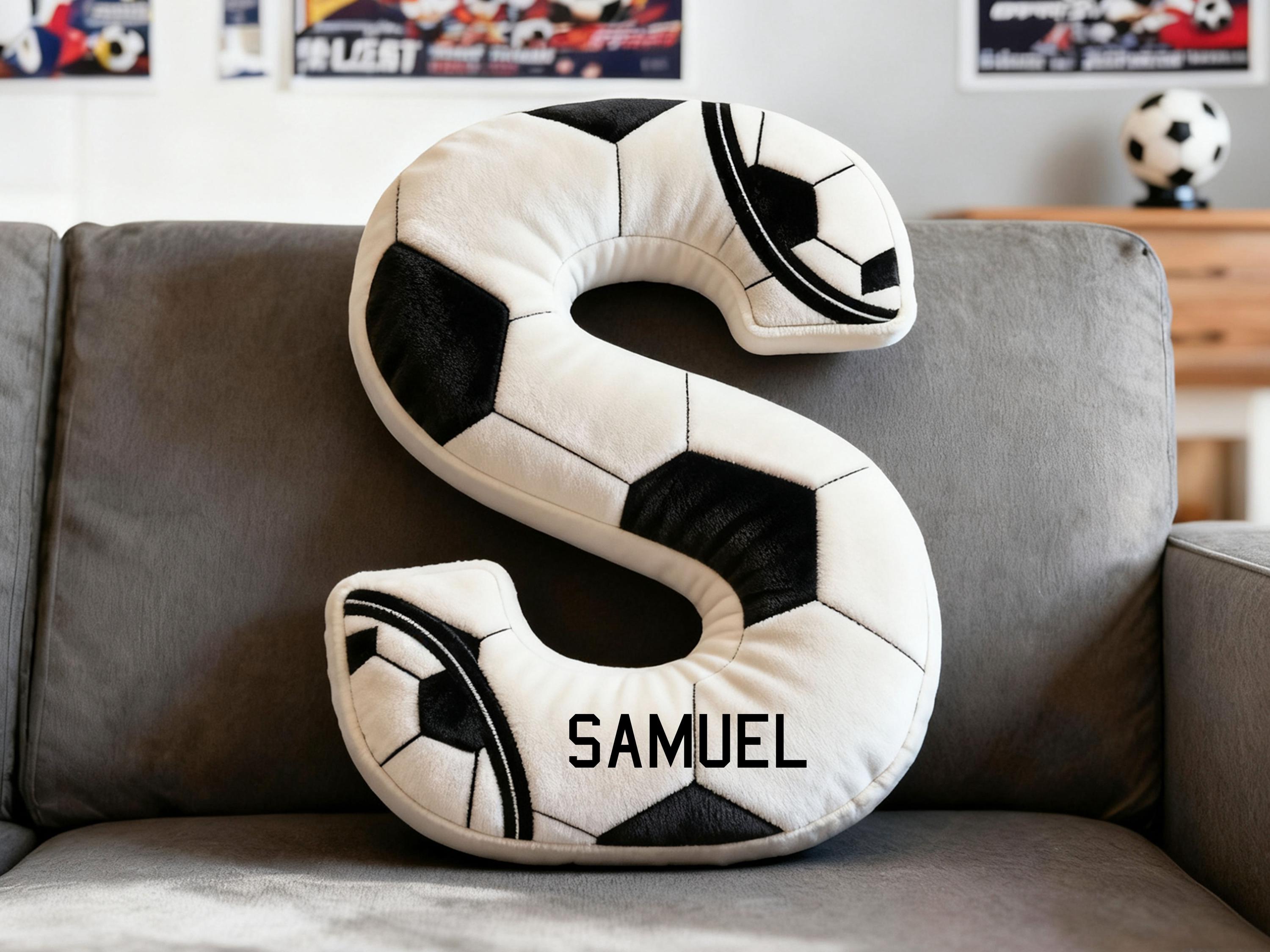 Personalized Letter Pillow with name 3D Soccer Pillow ,Custom Soccer Ball Letter Pillow 2026 World Cup Initial For Sport Lover Gifts