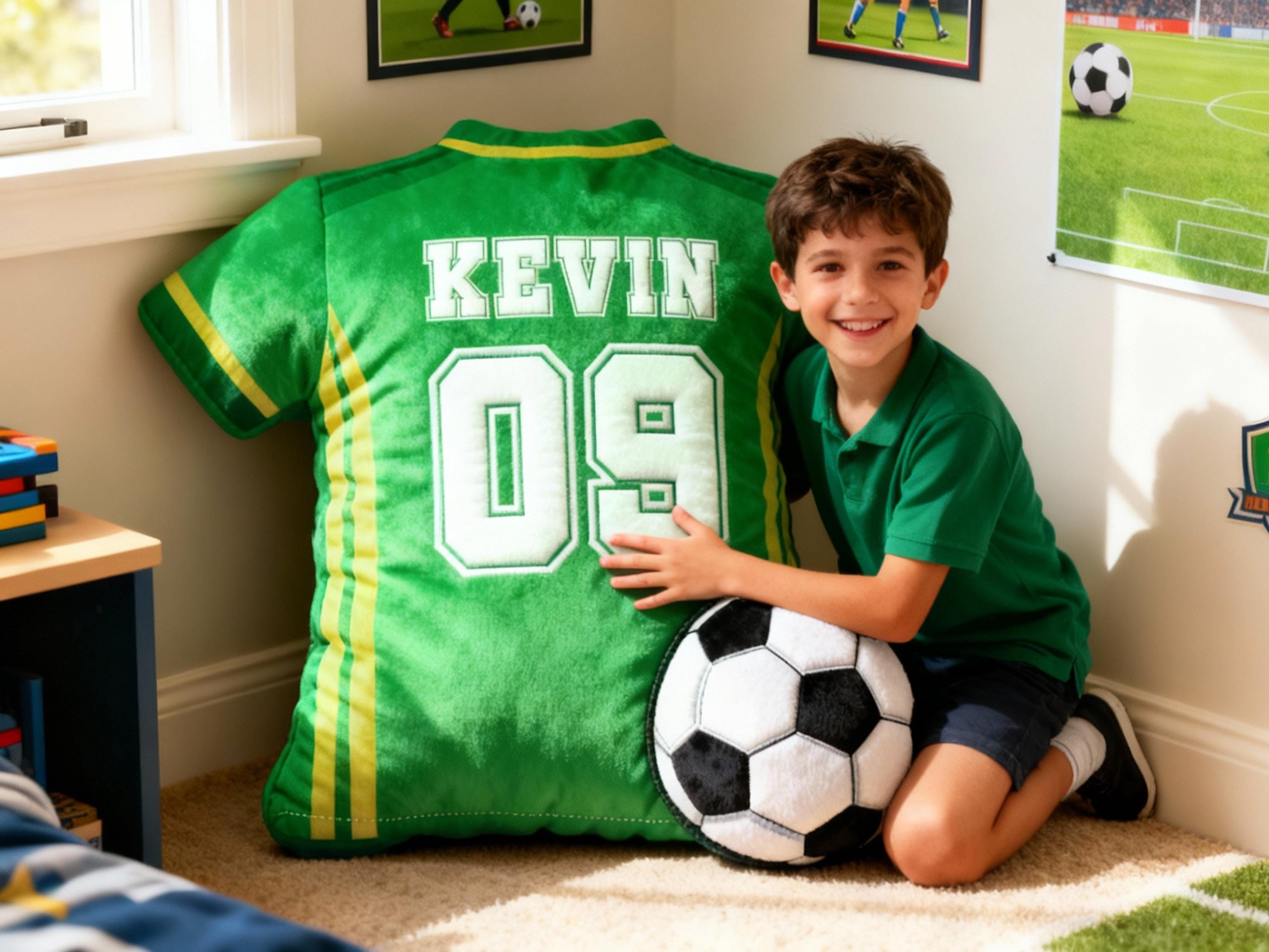 Personalized Graphic 3D Print Soccer Jersey Pillow with Custom Name and Number for Soccer Fans