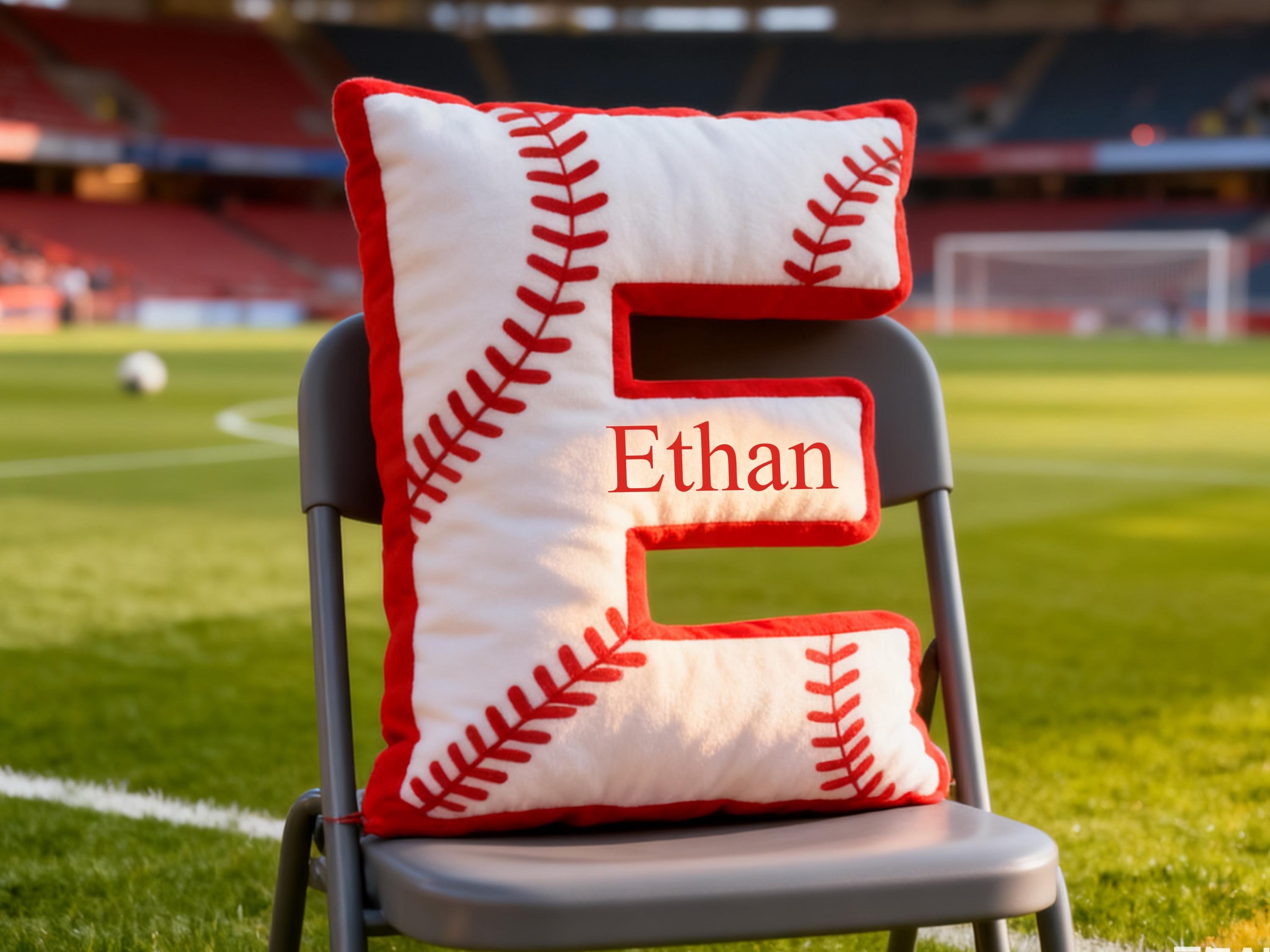 Personalized Baseball Letter Pillow,Custom Initial Sports Pillow,Basetball Lover Player Fans Gift,Xmas Gift for Basetball Players