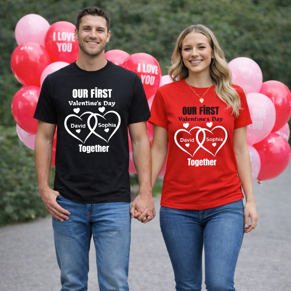 Personalized Couple T-Shirt for Anniversary Gift