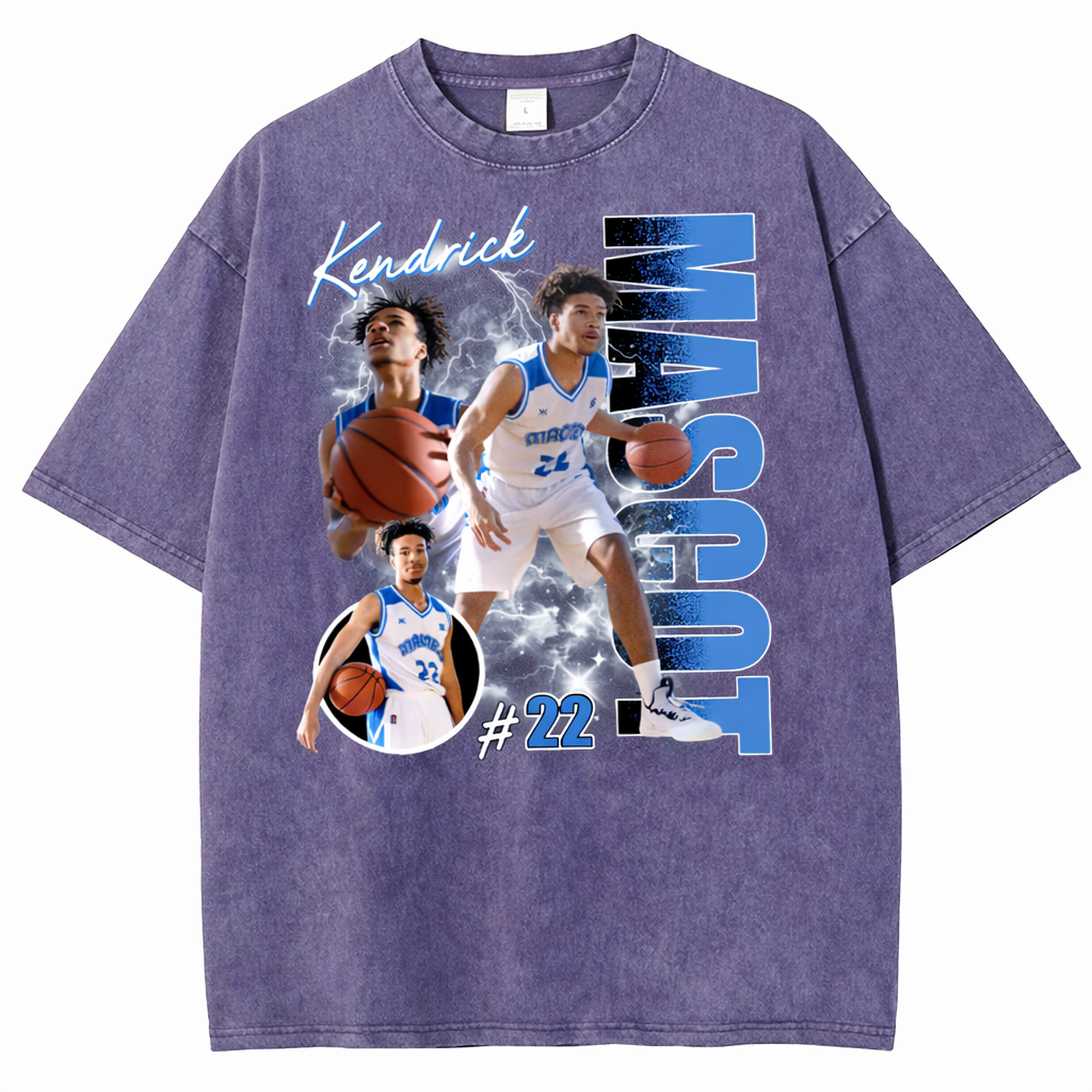Custom Photo Basketball Player Shirt - Personalized Team Name School Name Bootleg Shirt
