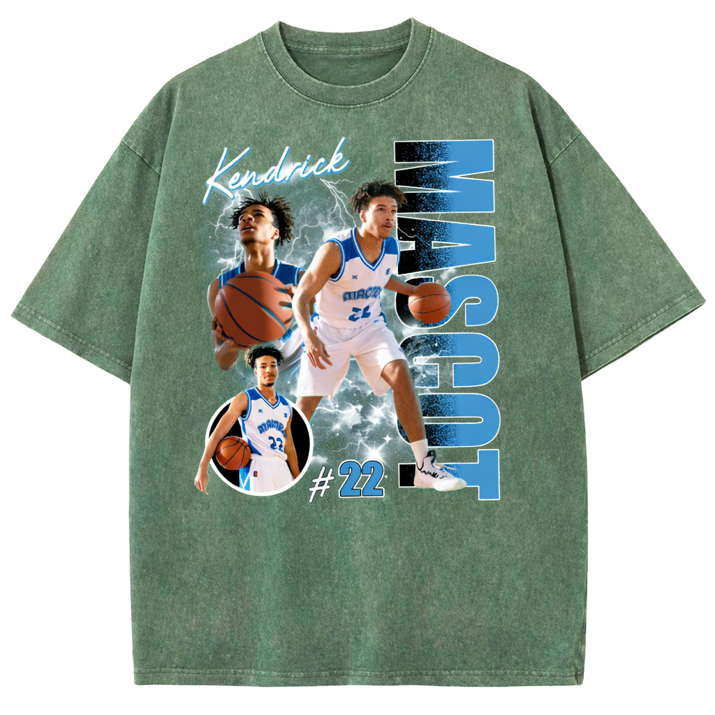 Custom Photo Basketball Player Shirt - Personalized Team Name School Name Bootleg Shirt