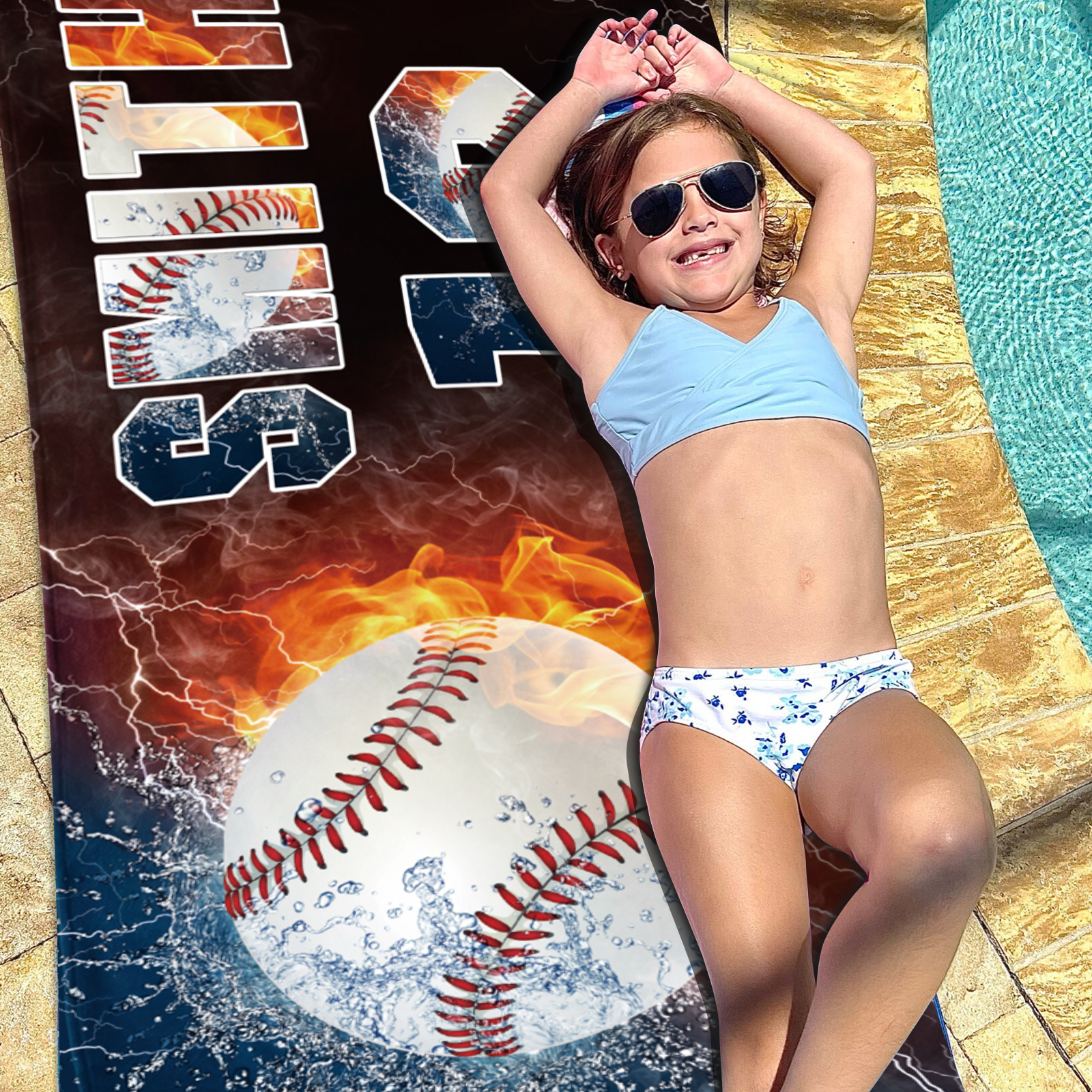 Personalized Softball Beach Towel For Summer&Beach|DYTowel250