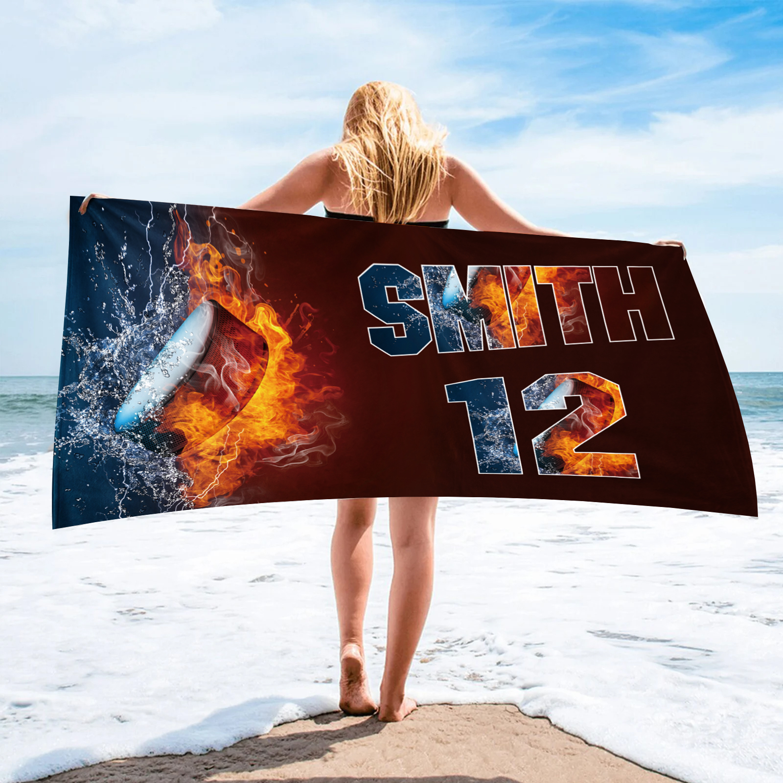 Personalized Hockey Beach Towel For Summer&Beach|DYTowel258