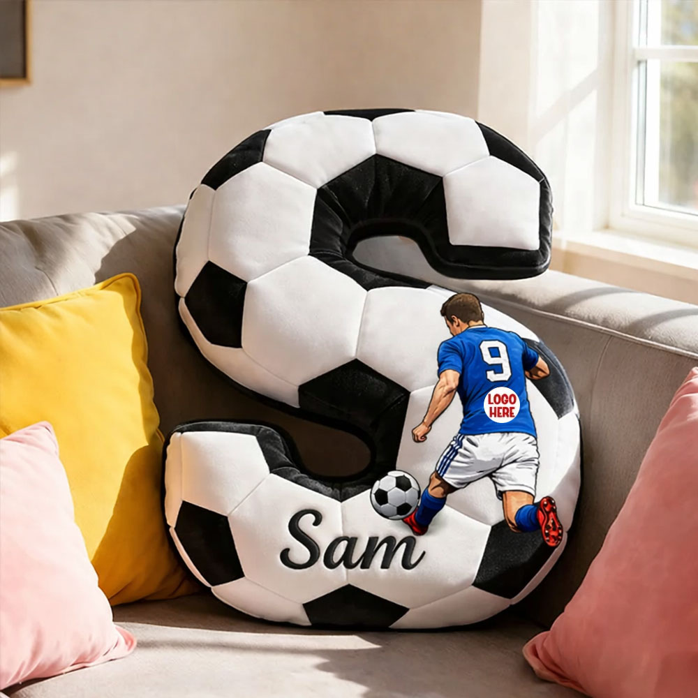 Personalized Football Printed Letter Pillows For Kids and Football Fans