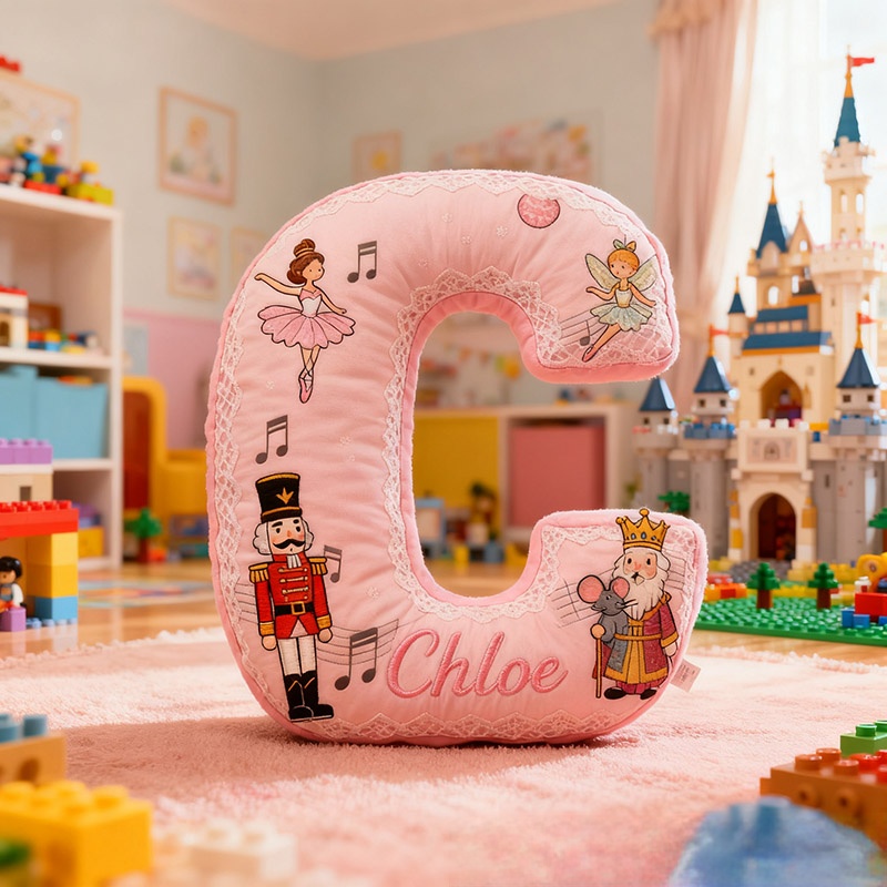 Personalized Graphic 3D Print Nutcracker Ballet Dance Pillow With Your Own Name Soft Stuffed Toy for Kids Unique Decorative Cushion for Girls' Room