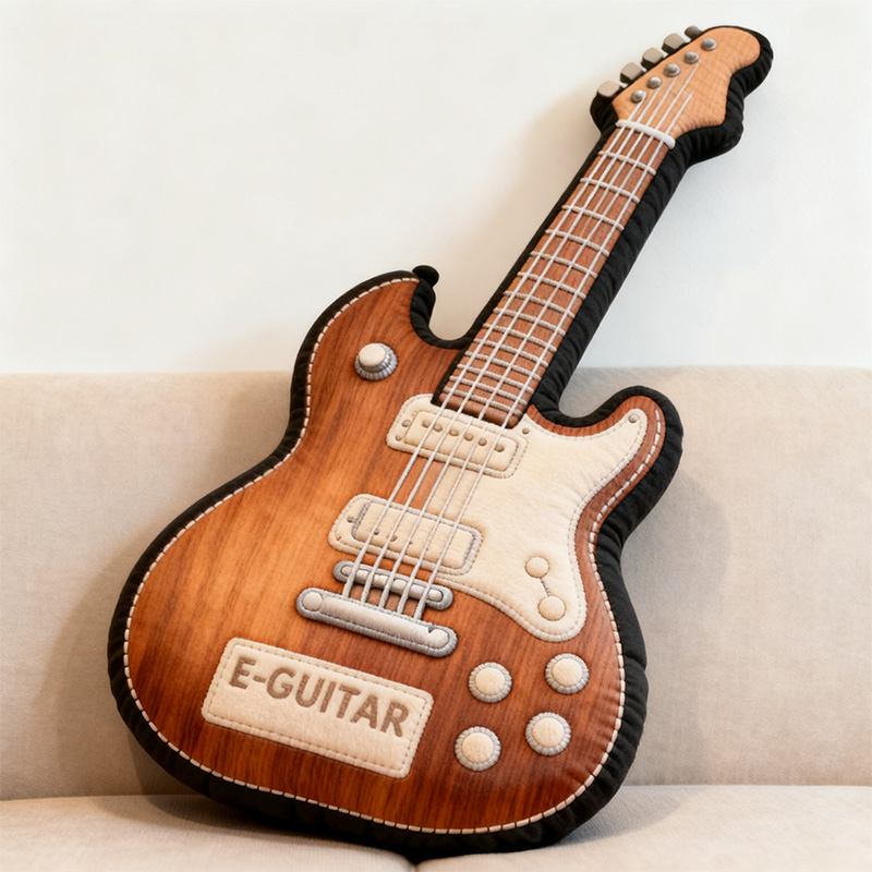 Personalized Guitar Printed Pillow With Name For Guitar Lovers
