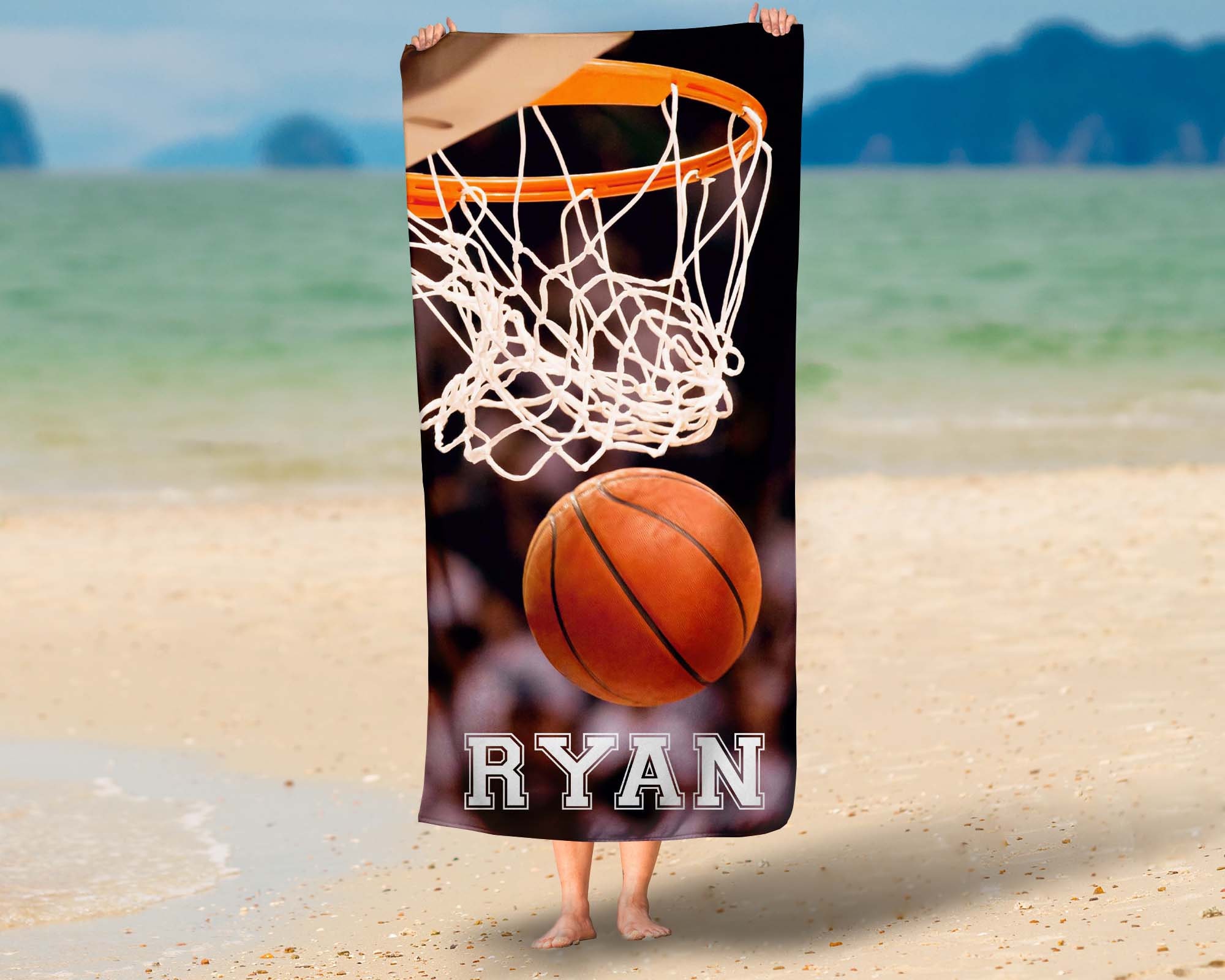Personalized Kid Basketball Beach Towel For Summer&Beach|DYTowel57