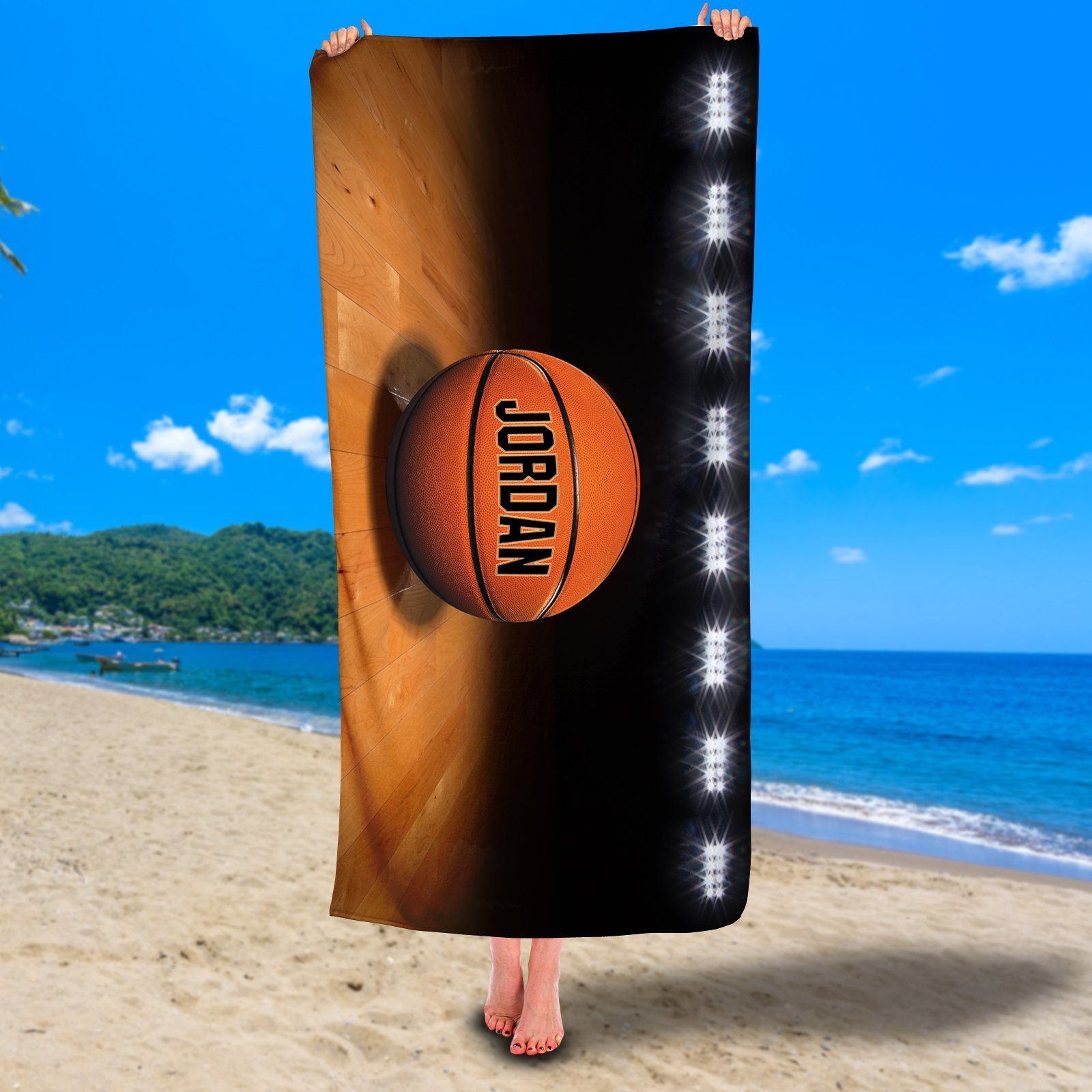 Personalized Kid Basketball Beach Towel For Summer&Beach|DYTowel05