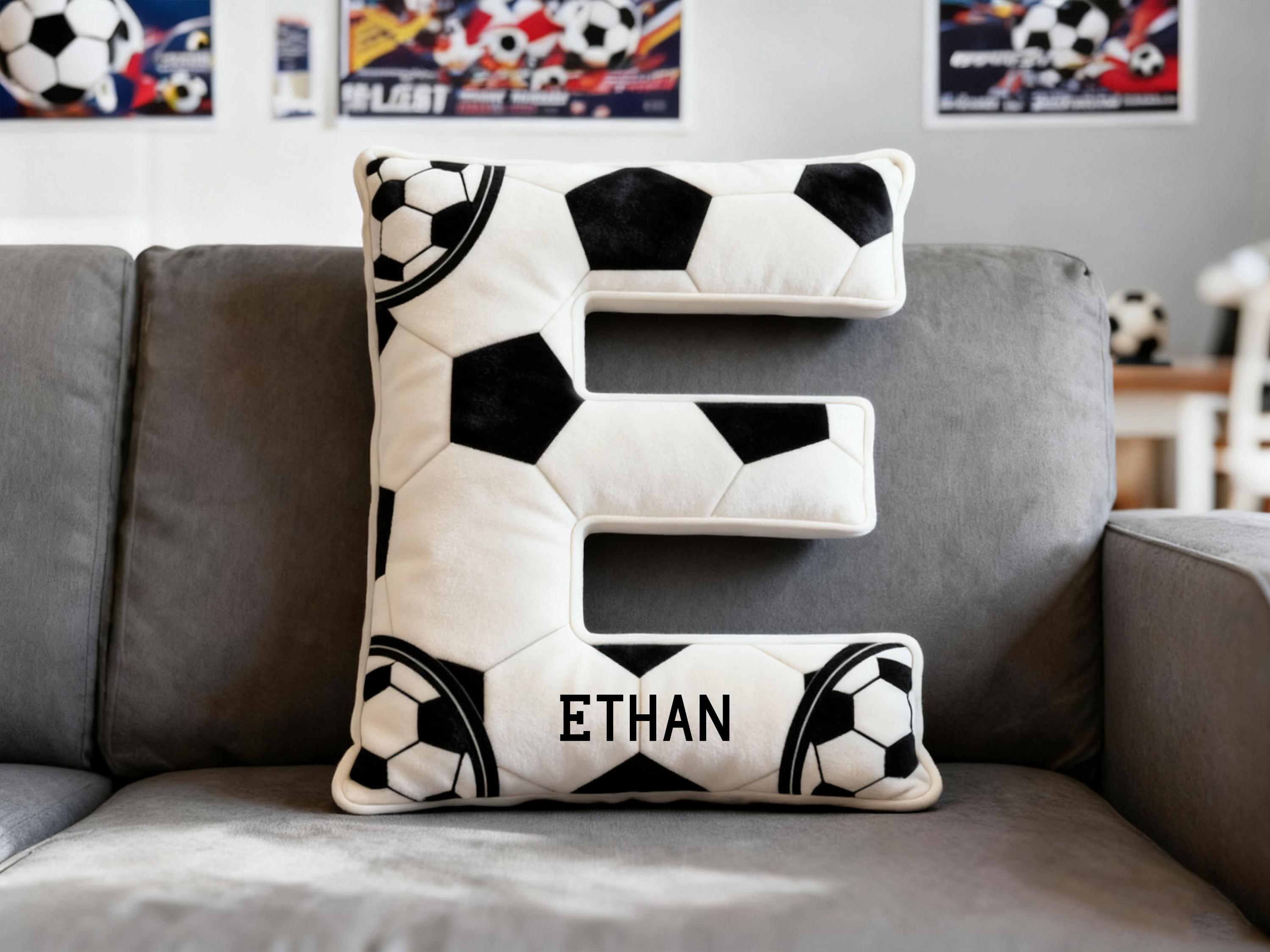 Personalized Letter Pillow with name 3D Soccer Pillow ,Custom Soccer Ball Letter Pillow 2026 World Cup Initial For Sport Lover Gifts