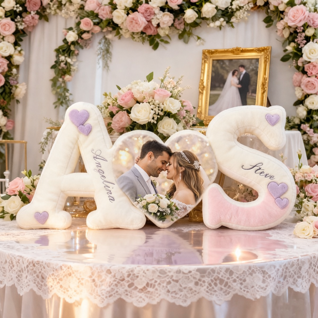 Personalized Couple's Letter Pillow with Photo Sets for Valentine's Day Gifts