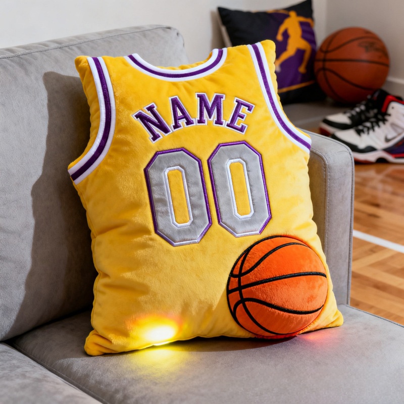 Personalized Graphic3DPrint Basketball Jersey Pillow with Custom Name and Number for Fans