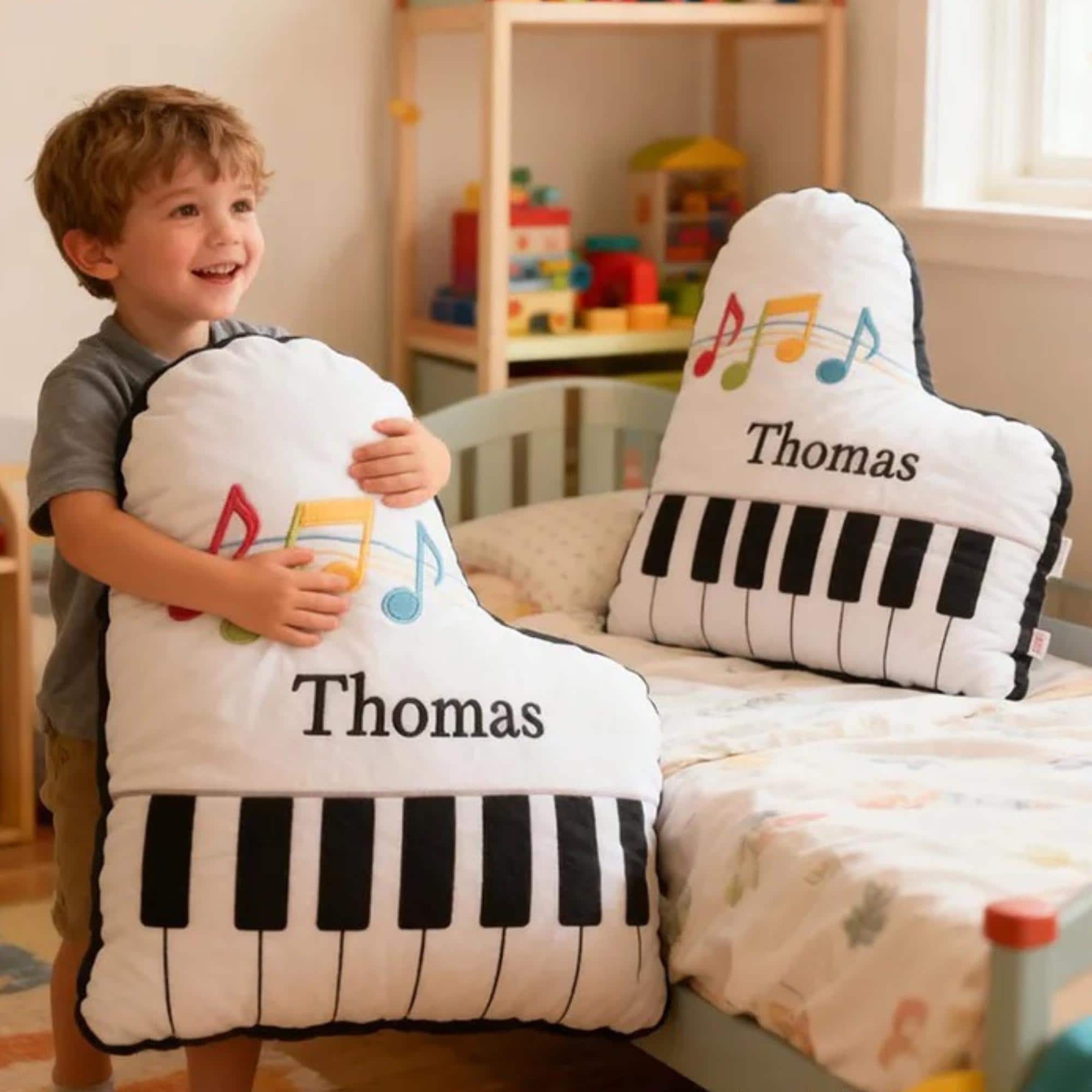 Personalized Piano Shaped Printed Pillow for Music Lovers