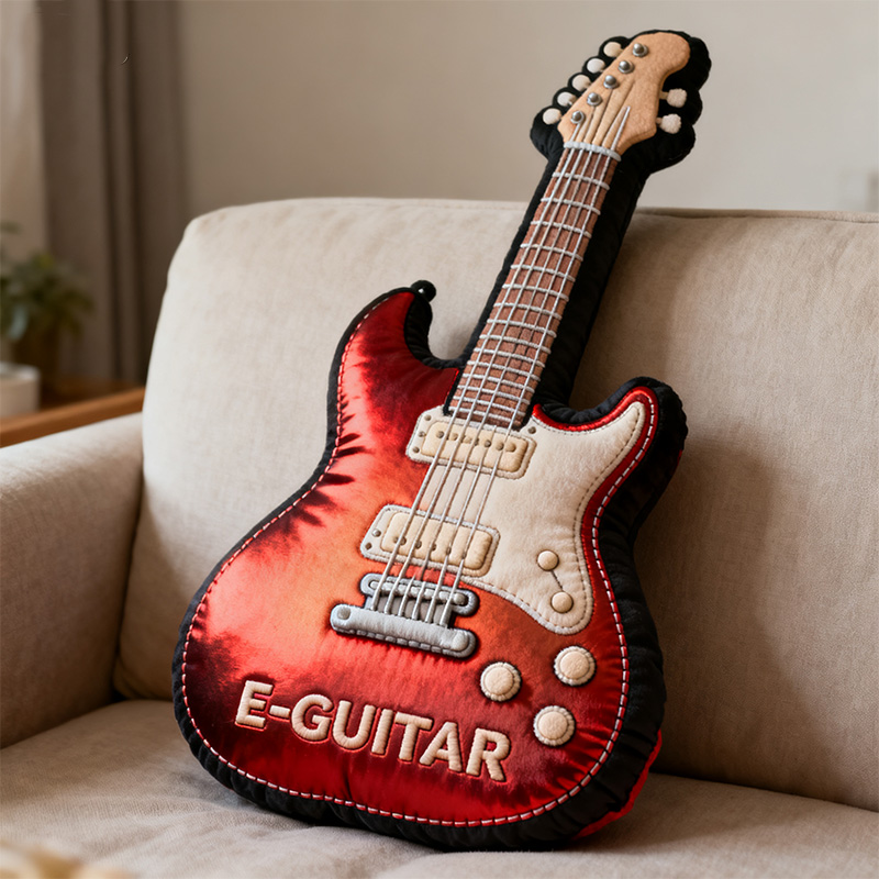 Personalized Guitar Printed Pillow With Name For Guitar Lovers