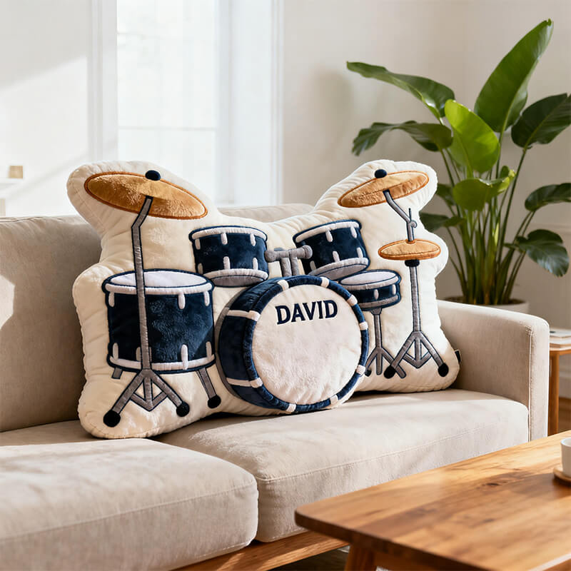 Personalized Drum Set Printed Pillow For Birthday Gift