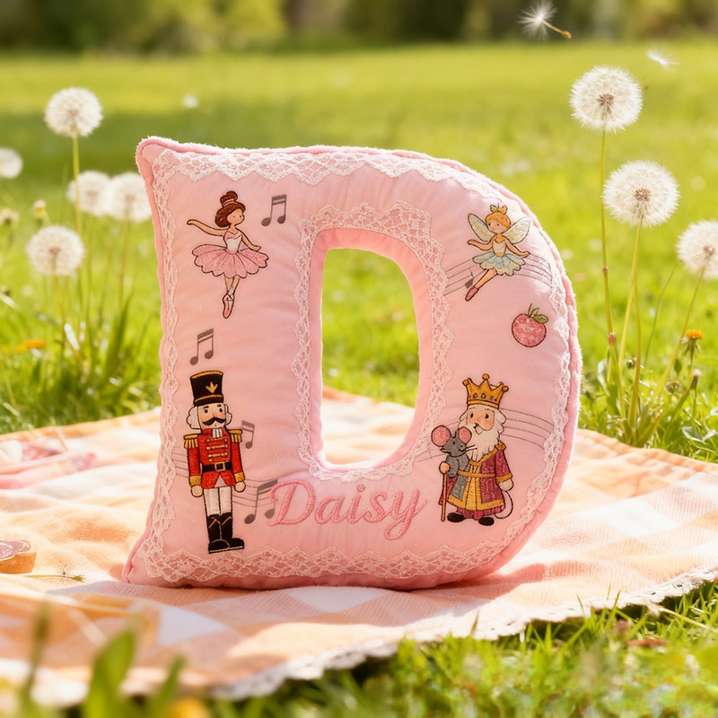 Personalized Graphic 3D Print Nutcracker Ballet Dance Pillow With Your Own Name Soft Stuffed Toy for Kids Unique Decorative Cushion for Girls' Room