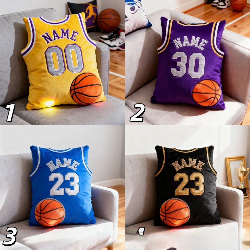 Personalized Graphic3DPrint Basketball Jersey Pillow with Custom Name and Number for Fans