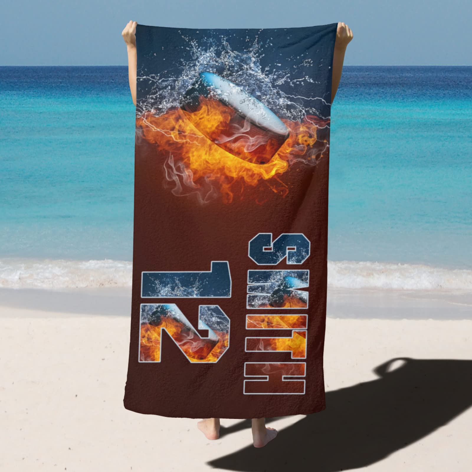 Personalized Hockey Beach Towel For Summer&Beach|DYTowel258