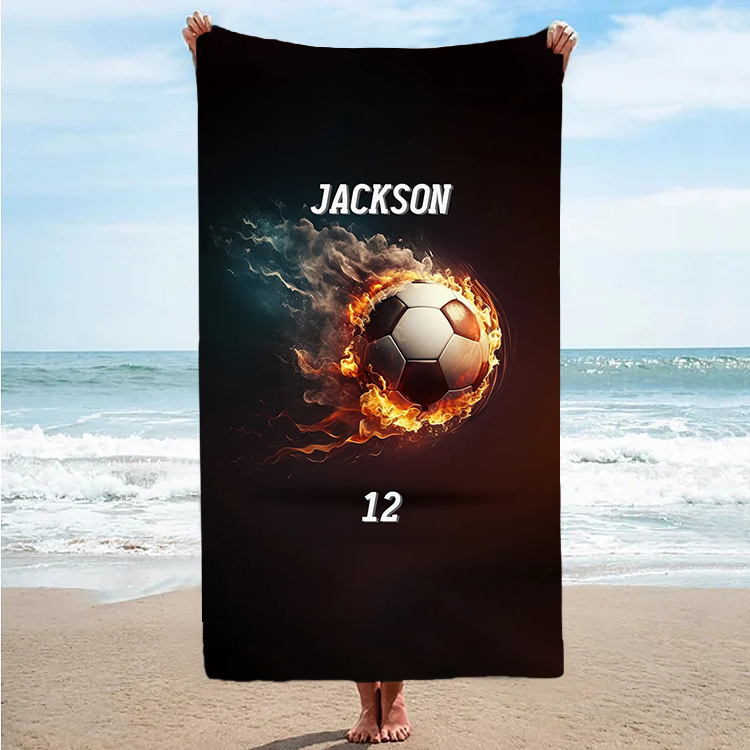 Personalized Kids Fire Football Beach Towel For Summer&Beach|DYTowel122