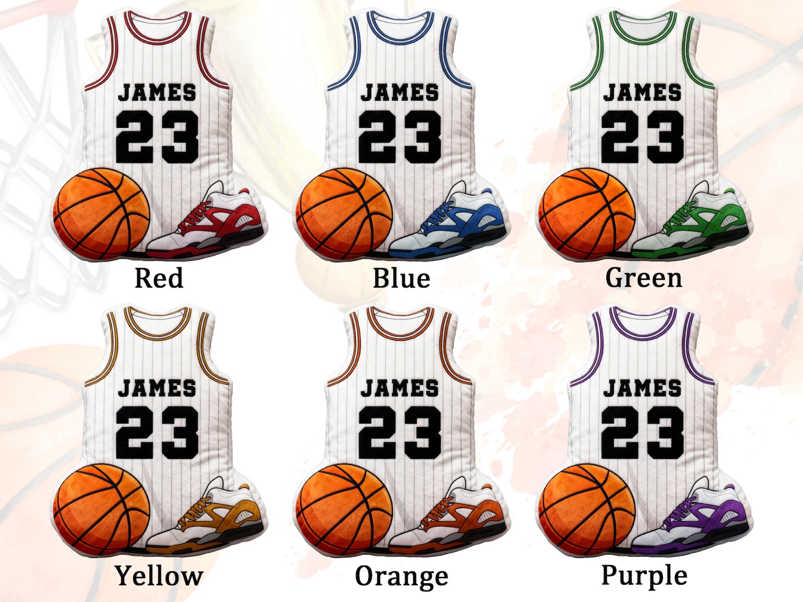 Personalized Basketball Jersey Shoes Pillow,Print Jersey Cushion,Gift For Jock,Basketball Lovers/Fans Gif