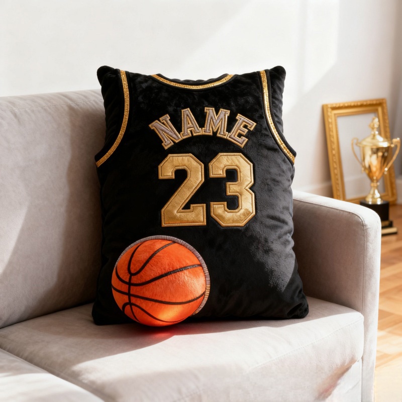 Personalized Graphic3DPrint Basketball Jersey Pillow with Custom Name and Number for Fans