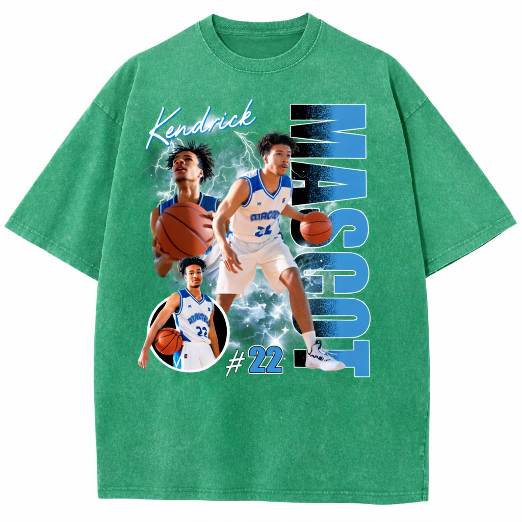 Custom Photo Basketball Player Shirt - Personalized Team Name School Name Bootleg Shirt