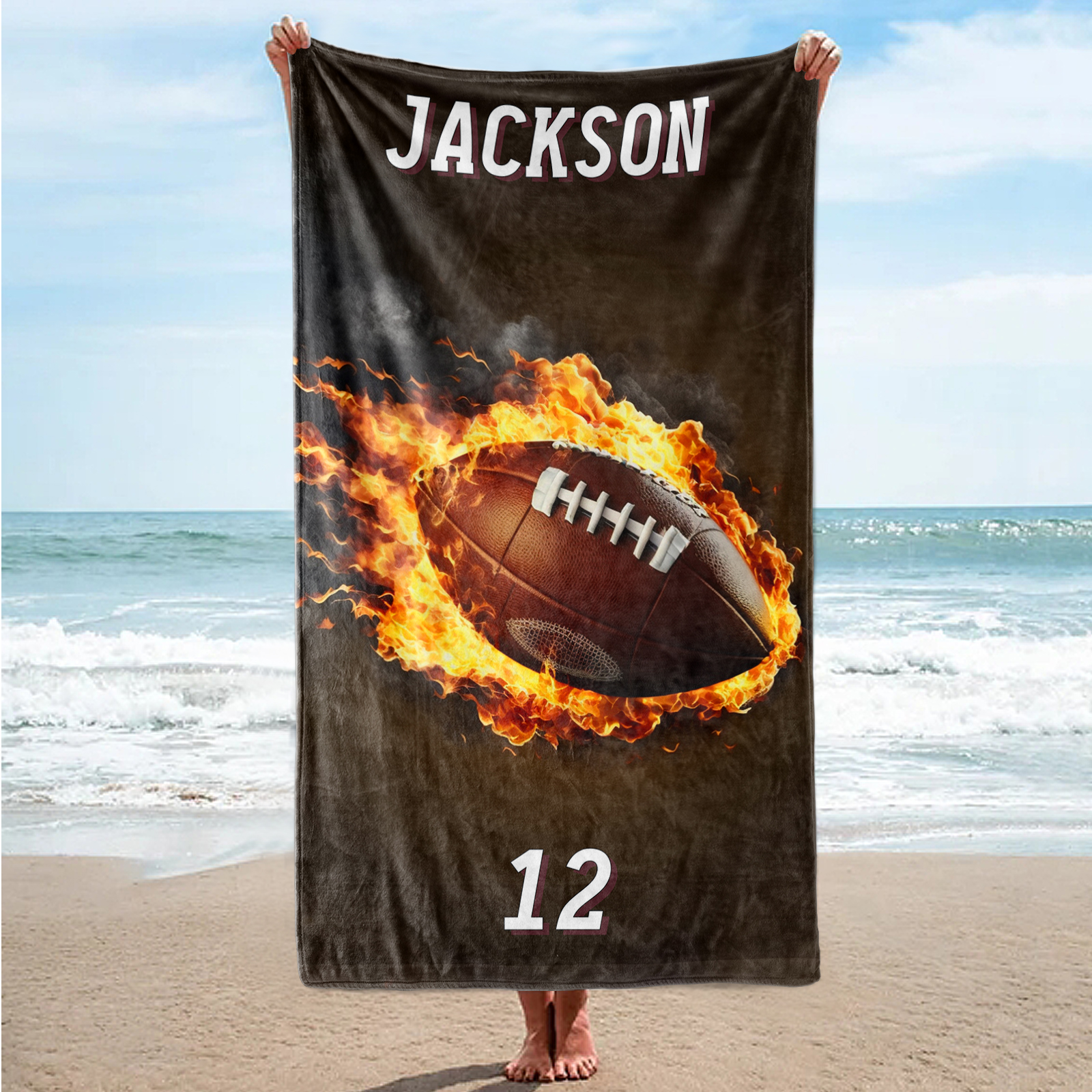 Personalized Kids Football Beach Towel For Summer&Beach|DYTowel118