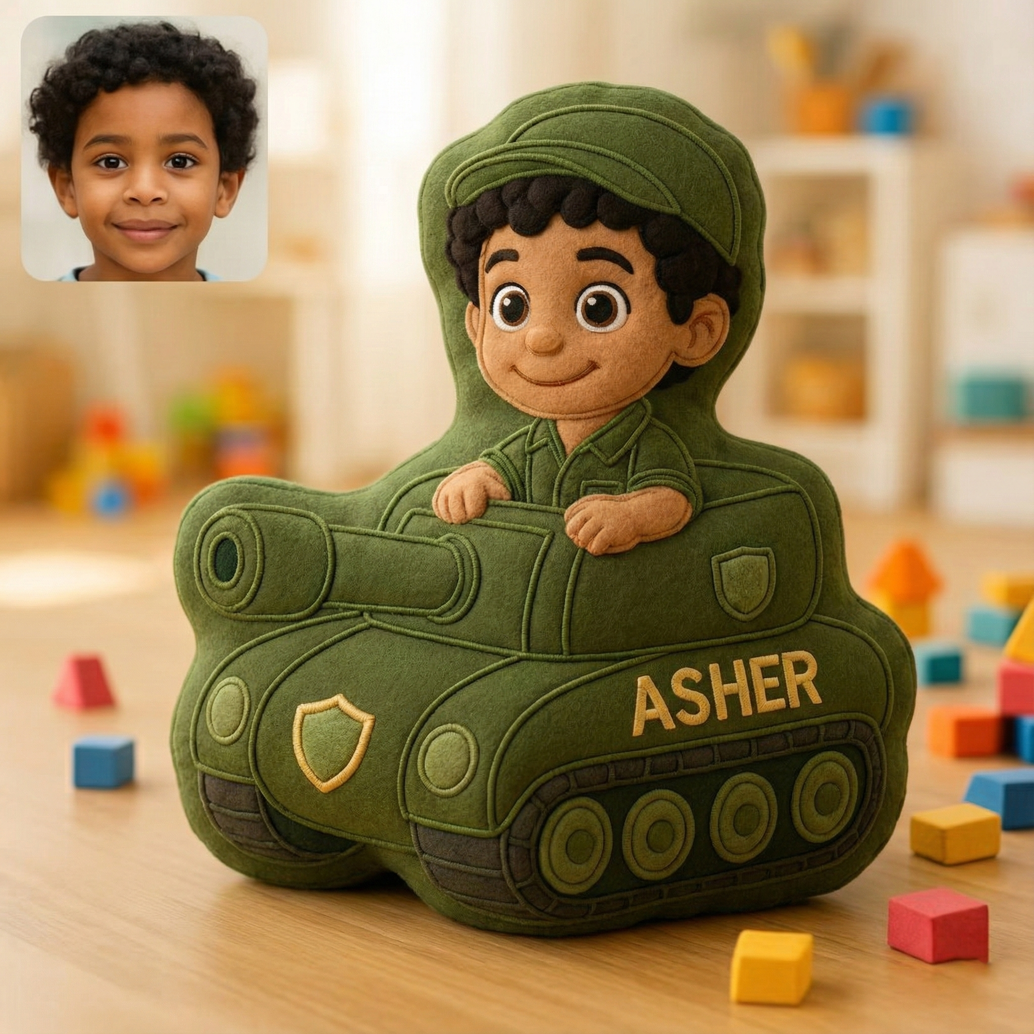 Personalized Kids Tank 2D Pillow For Tank Lovers