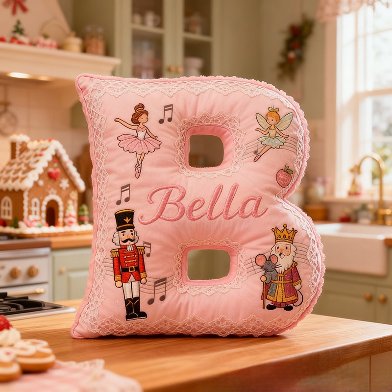 Personalized Graphic 3D Print Nutcracker Ballet Dance Pillow With Your Own Name Soft Stuffed Toy for Kids Unique Decorative Cushion for Girls' Room