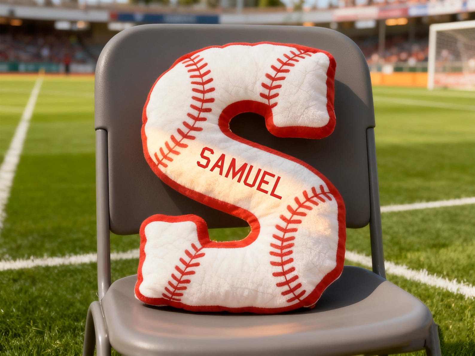 Personalized Baseball Letter Pillow,Custom Initial Sports Pillow,Basetball Lover Player Fans Gift,Xmas Gift for Basetball Players