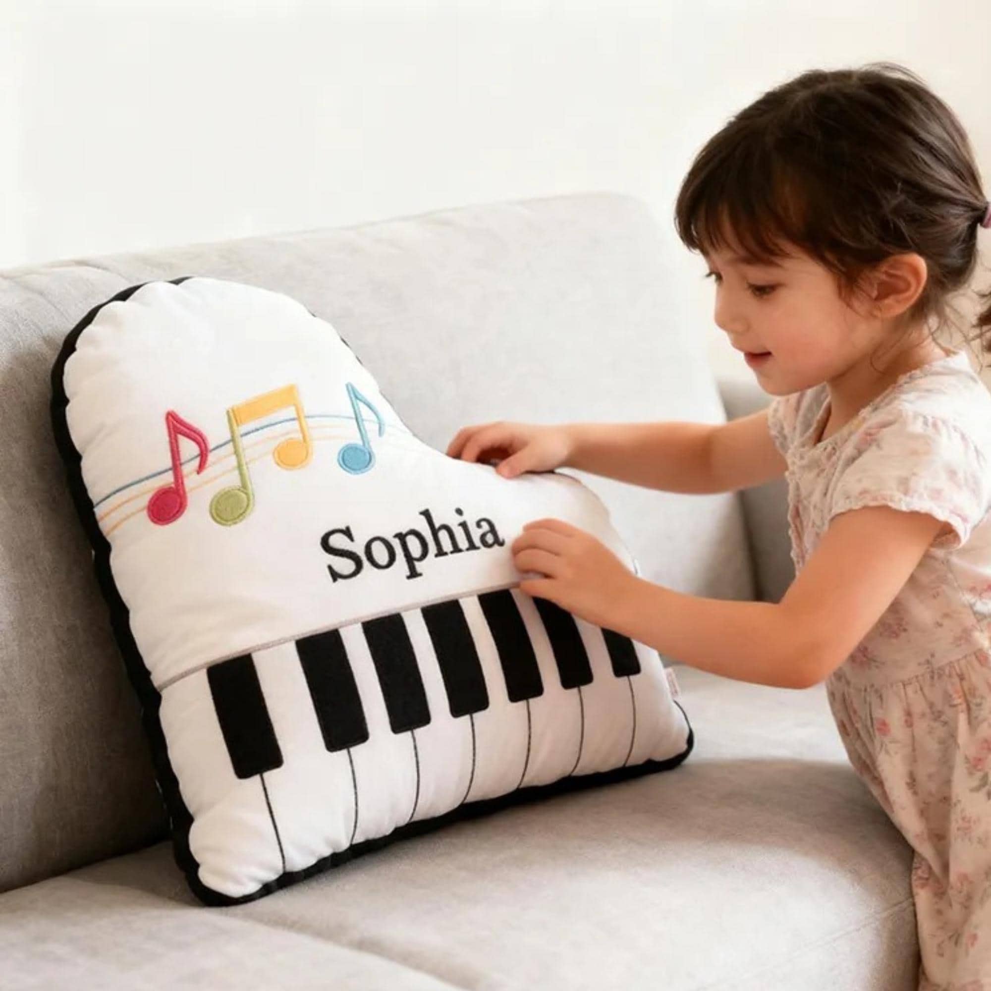 Personalized Piano Shaped Printed Pillow for Music Lovers
