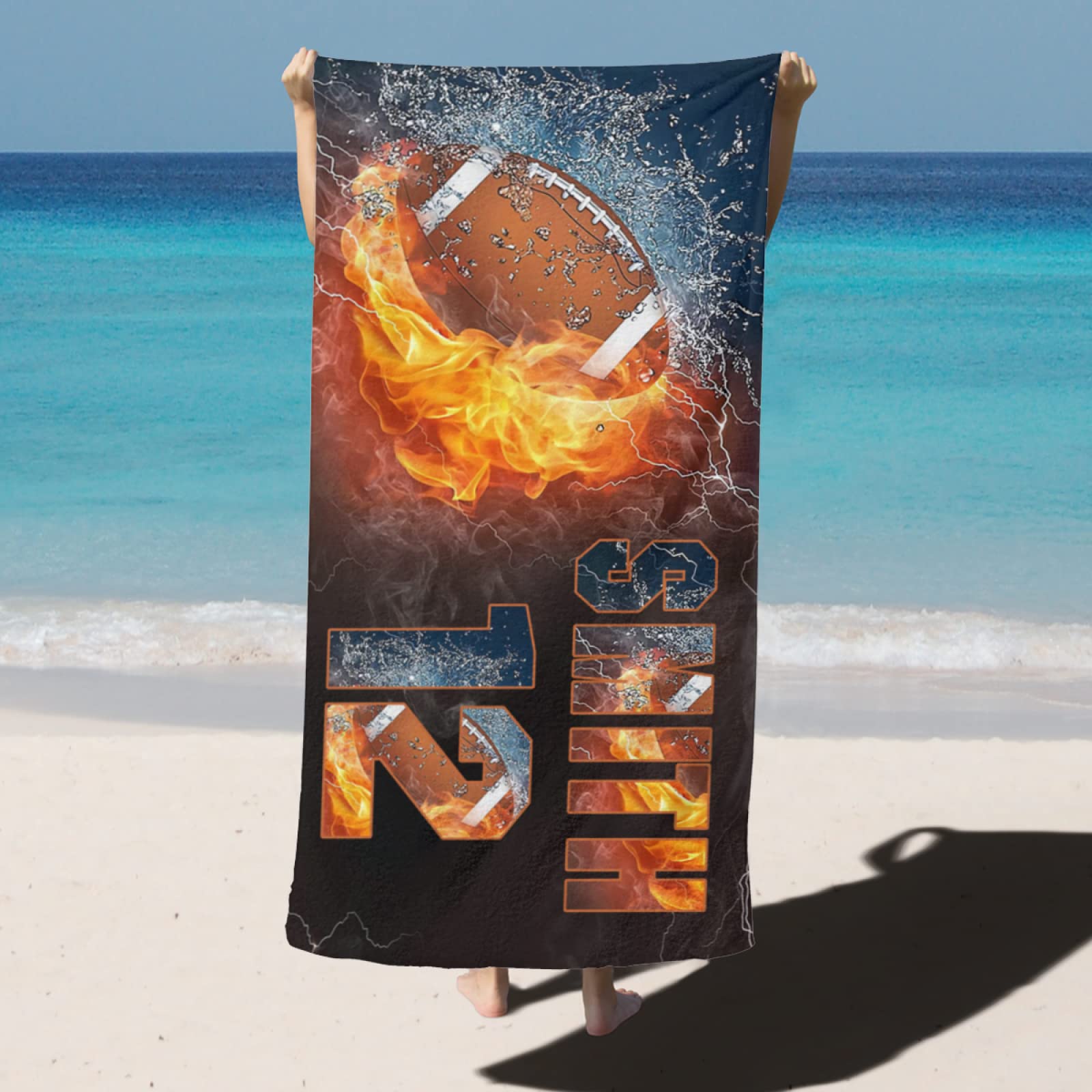 Personalized Football Beach Towel For Summer&Beach|DYTowel259