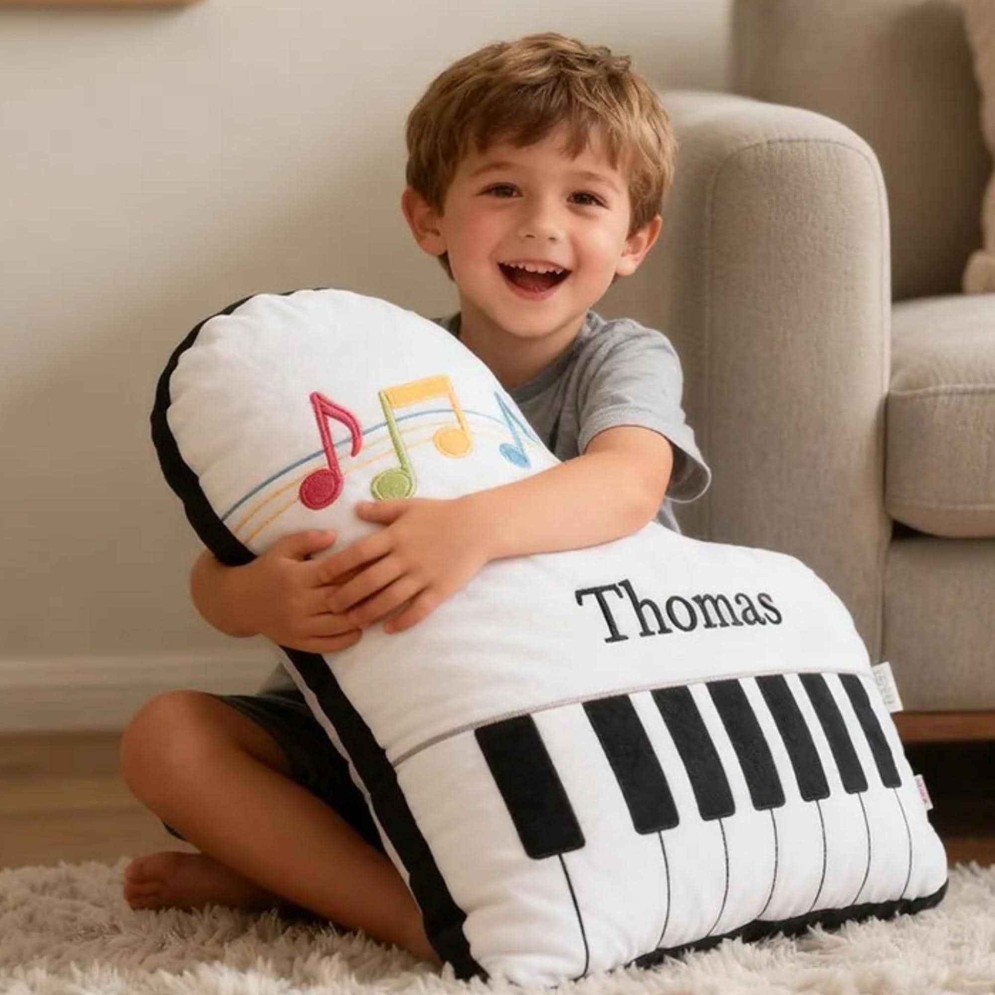 Personalized Piano Shaped Printed Pillow for Music Lovers