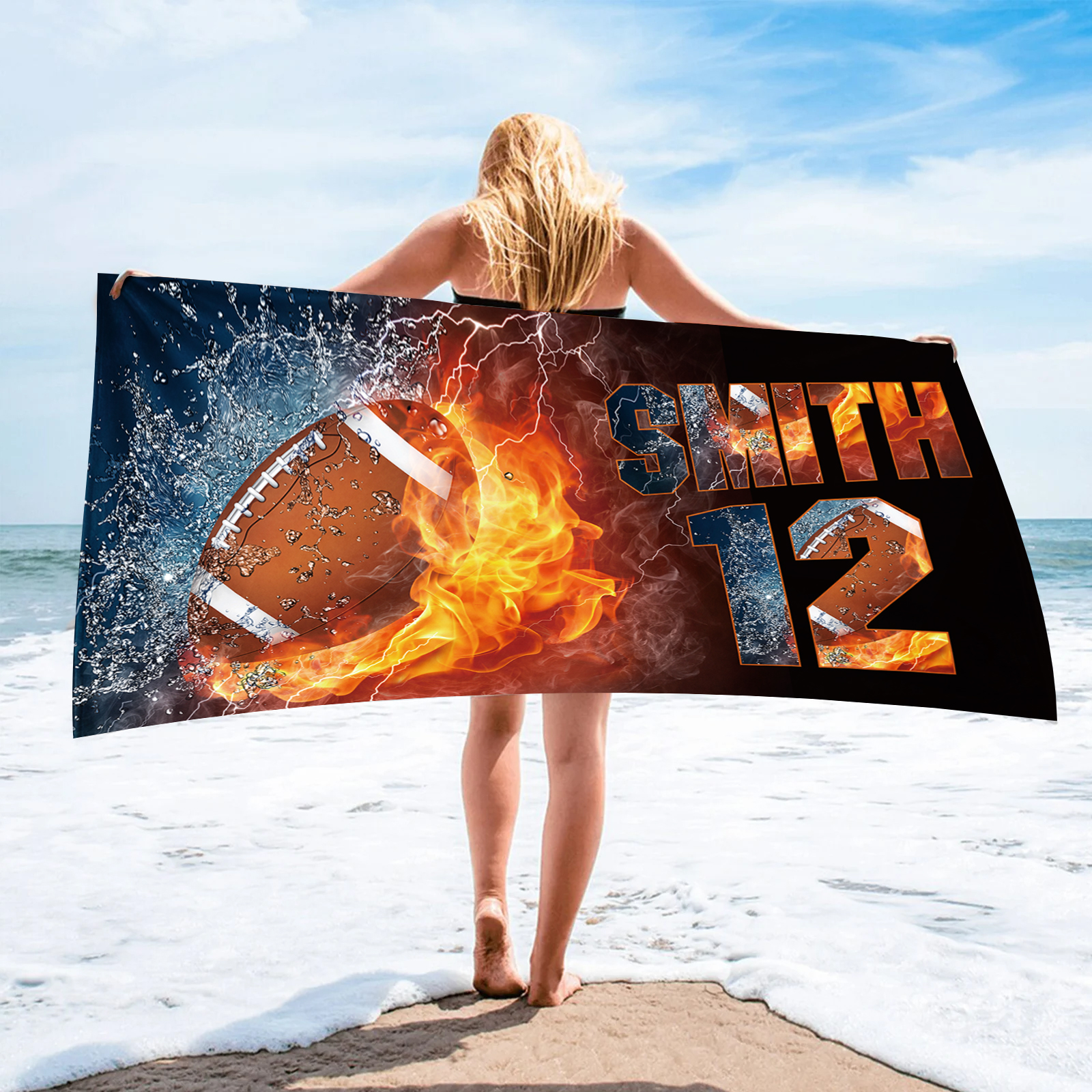 Personalized Football Beach Towel For Summer&Beach|DYTowel259