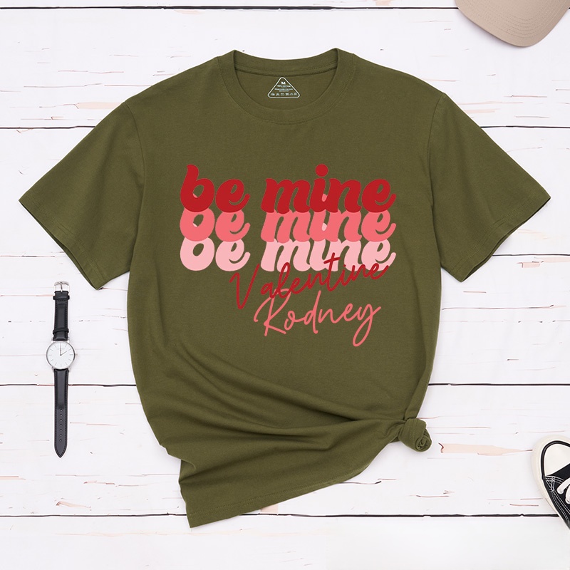 Personalized Couple Be Mine Valentine Matching T-Shirt Valentine's Day T-Shirt for Husband Wife Boyfriend Girlfriend Gift for Hubby Wifey