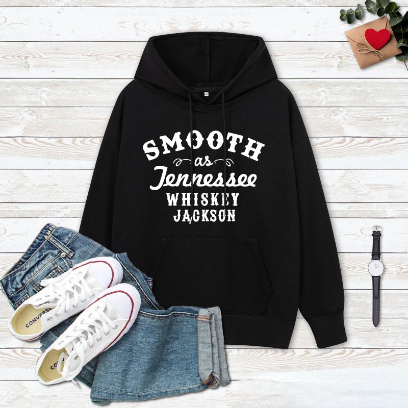 Personalized Couple Smooth as Tennessee Whiskey Valentine's Day Hoodie Sweet as Strawberry Wine Sweatshirt for Boyfriend Girlfriend Husband Wife