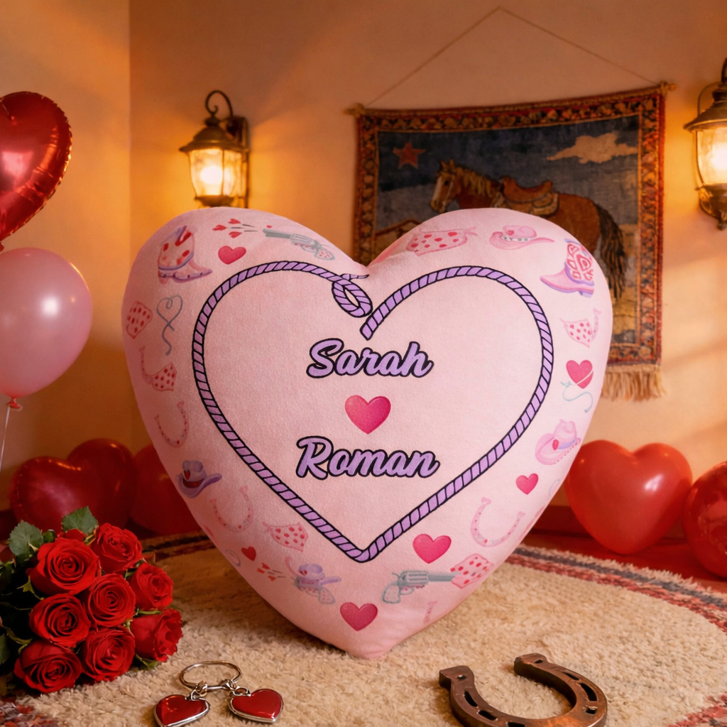 Personalized Heart Pillow for Couples – Valentine’s Day Gift