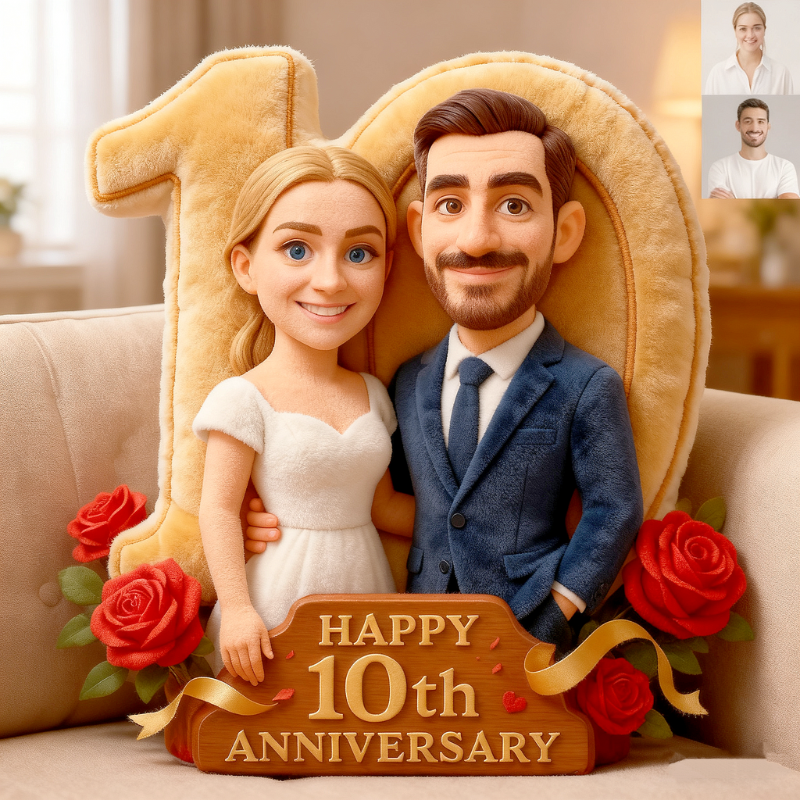 Personalized Anniversary Couple Portrait  Pillows for Anniversary Gifts