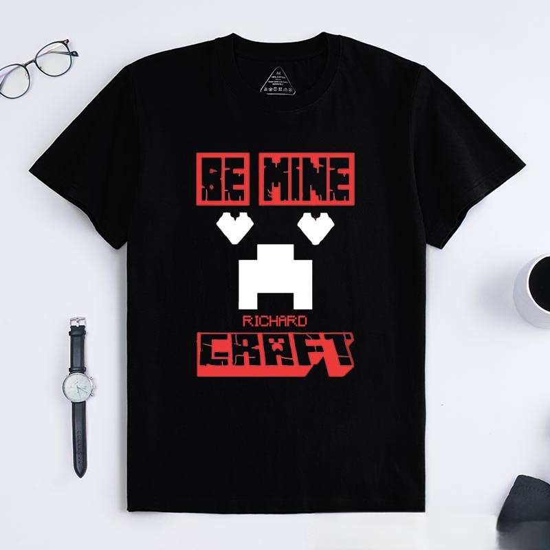 Personalized be Mine Classic T-Shirts Pixel Building Video Game Tshirt Fantasy Game Shirt