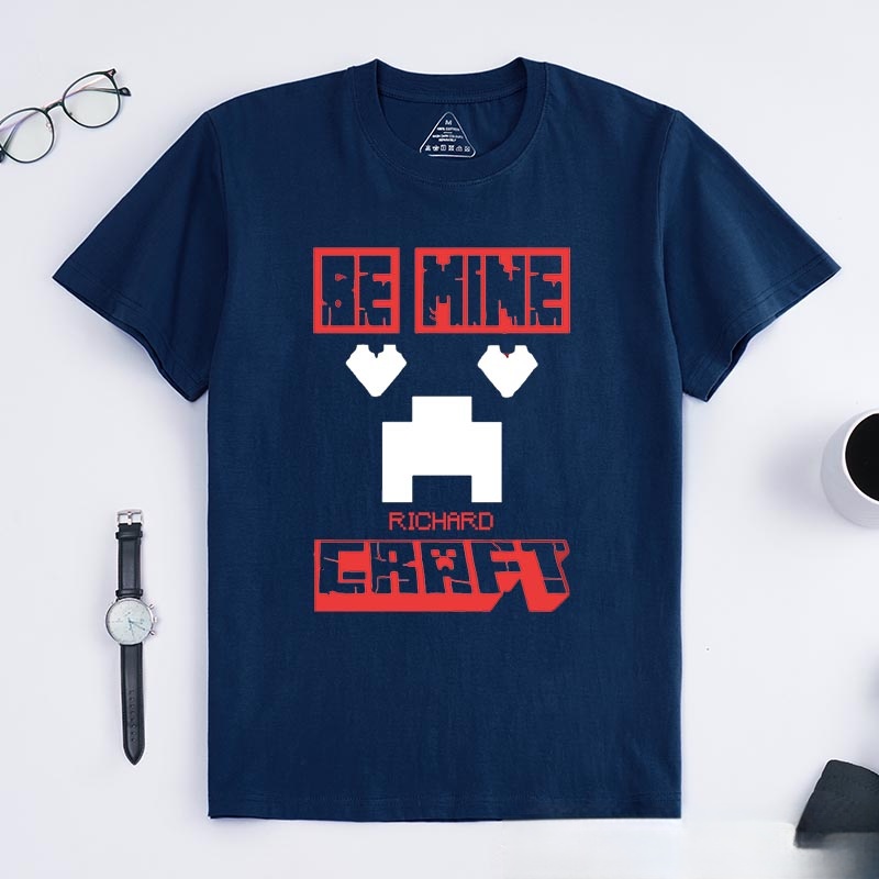 Personalized be Mine Classic T-Shirts Pixel Building Video Game Tshirt Fantasy Game Shirt