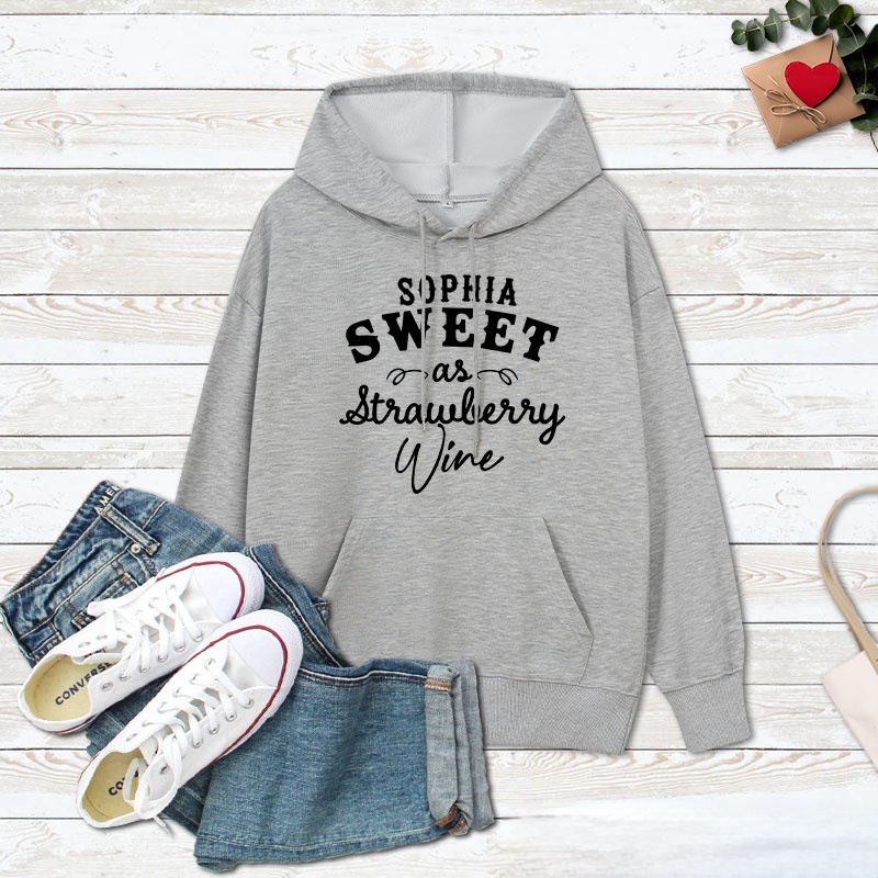 Personalized Couple Smooth as Tennessee Whiskey Valentine's Day Hoodie Sweet as Strawberry Wine Sweatshirt for Boyfriend Girlfriend Husband Wife