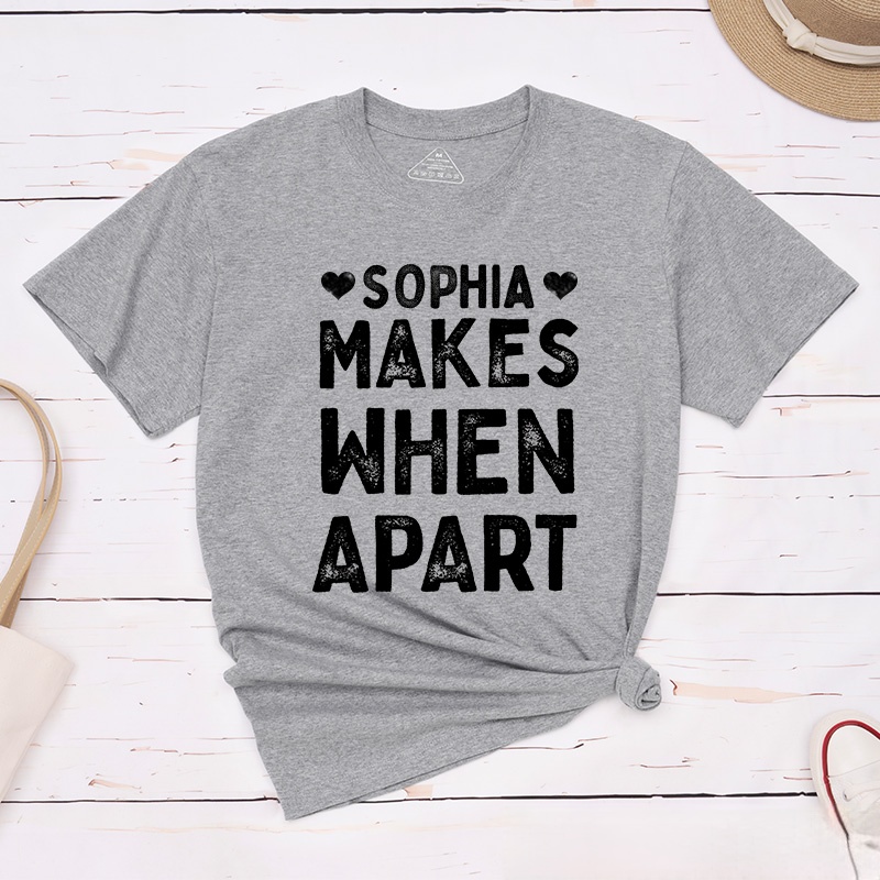 Personalized Retro Couple Nothing Makes Sense When We’re Apart T-Shirt Valentine's Day Matching T-Shirt for Husband Wife Boyfriend Girlfriend Gift