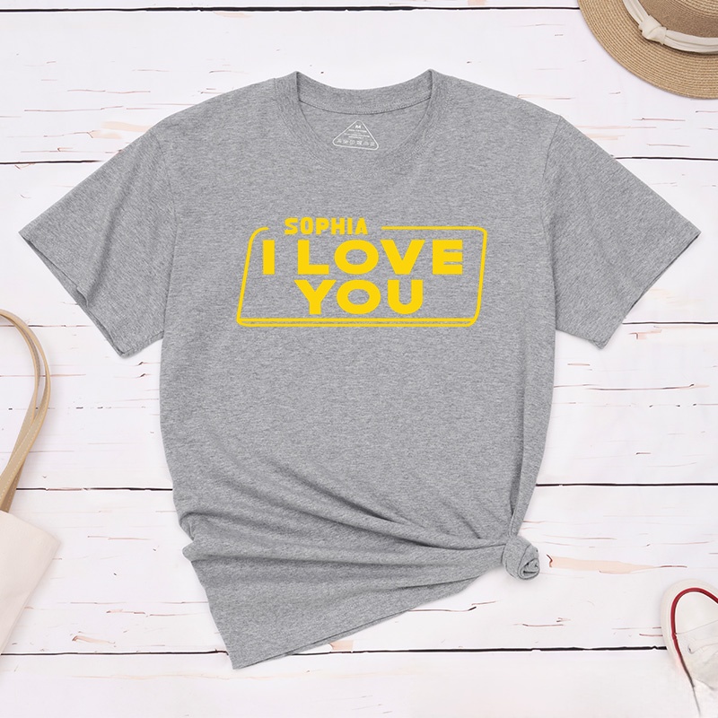 Personalized Couple Iconic I Love You and I Know Matching T-Shirt with Name Valentine's Day T-Shirt for Husband Wife Boyfriend Girlfriend Gift