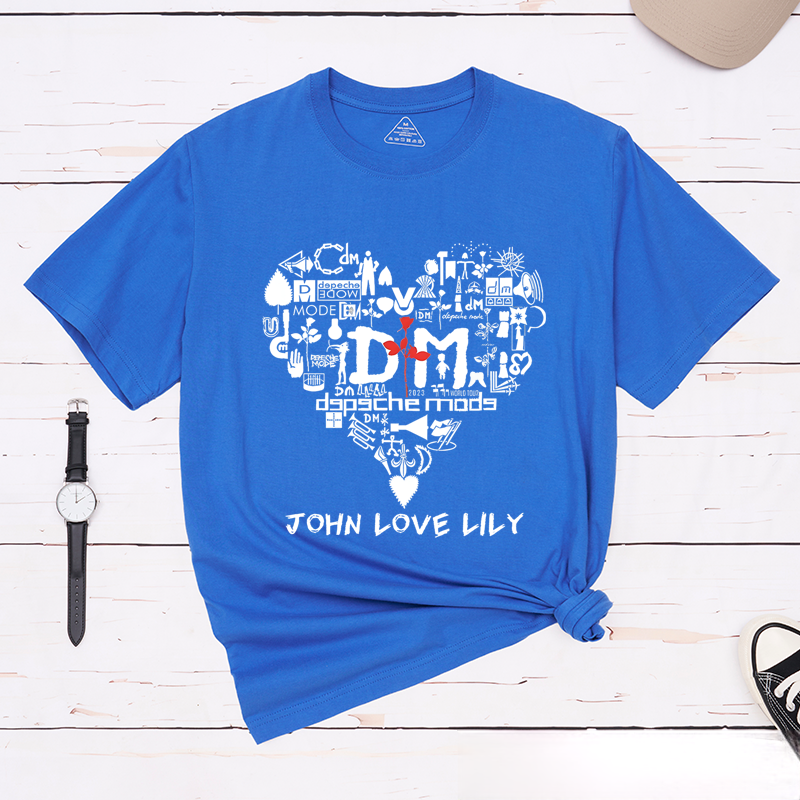 Personalized Classic T-Shirts Heart and Rose and Romantic Minimalist Graphic Tee Love-Inspired Design Perfect Gift for Valentine's Day