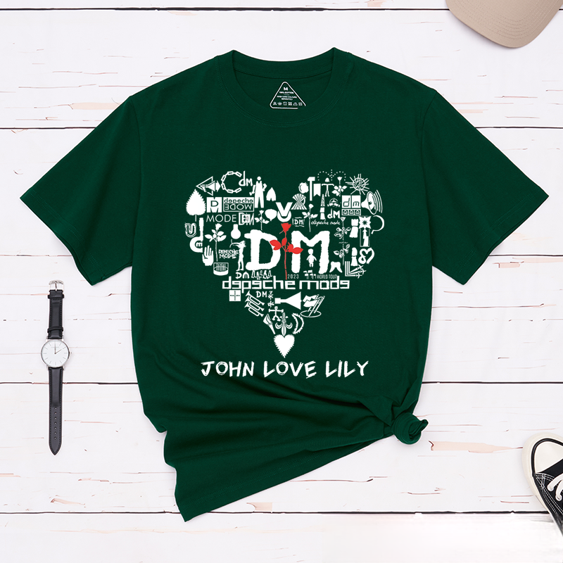 Personalized Classic T-Shirts Heart and Rose and Romantic Minimalist Graphic Tee Love-Inspired Design Perfect Gift for Valentine's Day