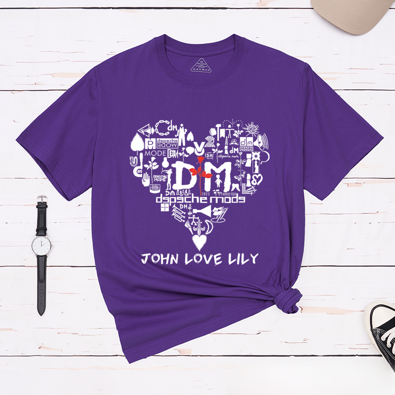 Personalized Classic T-Shirts Heart and Rose and Romantic Minimalist Graphic Tee Love-Inspired Design Perfect Gift for Valentine's Day