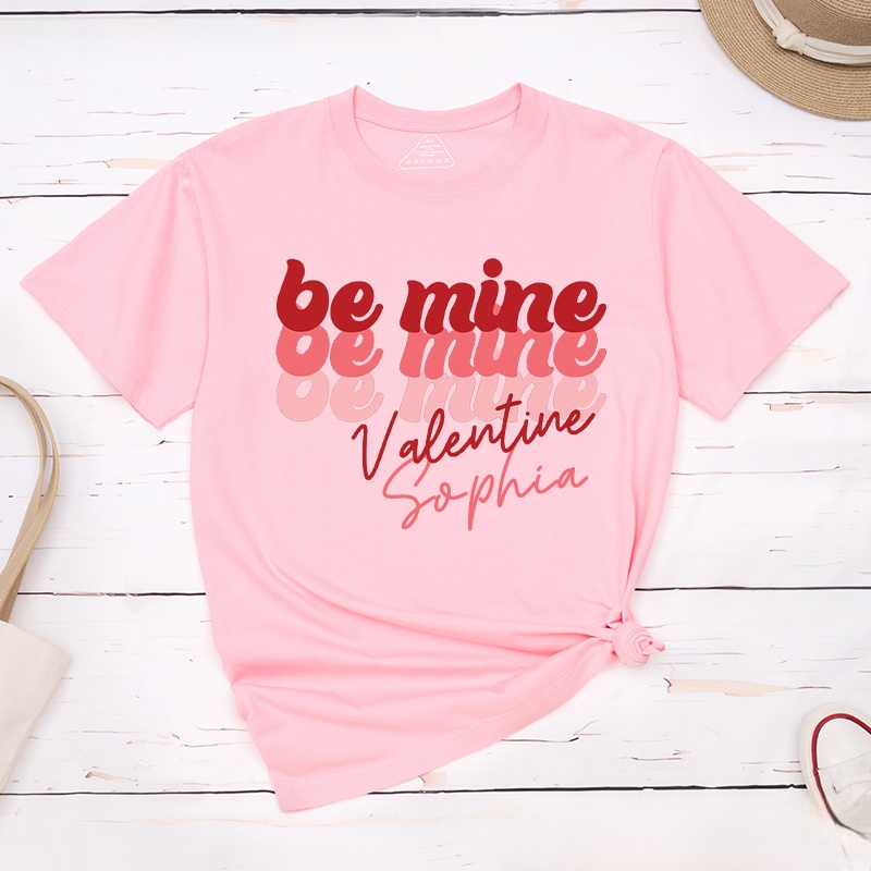 Personalized Couple Be Mine Valentine Matching T-Shirt Valentine's Day T-Shirt for Husband Wife Boyfriend Girlfriend Gift for Hubby Wifey