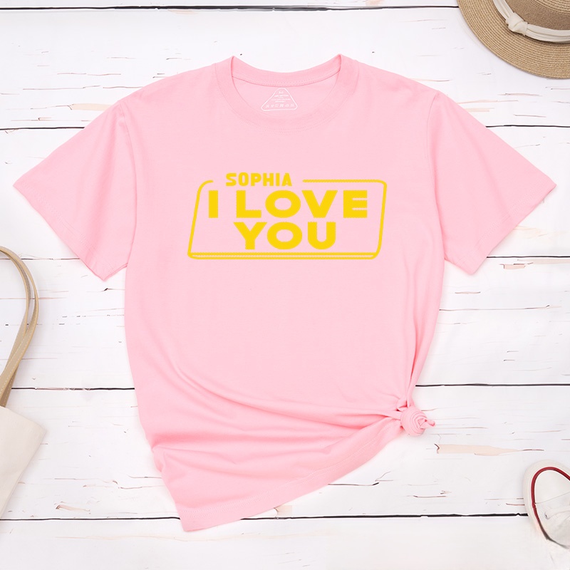 Personalized Couple Iconic I Love You and I Know Matching T-Shirt with Name Valentine's Day T-Shirt for Husband Wife Boyfriend Girlfriend Gift