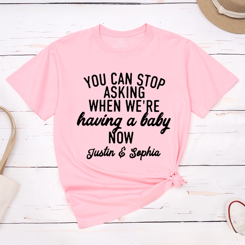 Personalized Couple We’re Pregnant But Mostly Her Matching T-Shirt Valentine's Day Classic T-Shirt for Husband Wife Wifey Hubby Gift