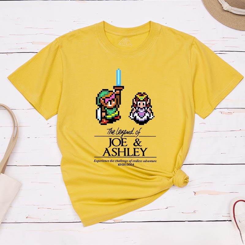 Personalized the Legend of You Couple Anniversary Classic T-Shirts Video Game Tshirt Geek Gaming Nerd Shirt Valentine's Day